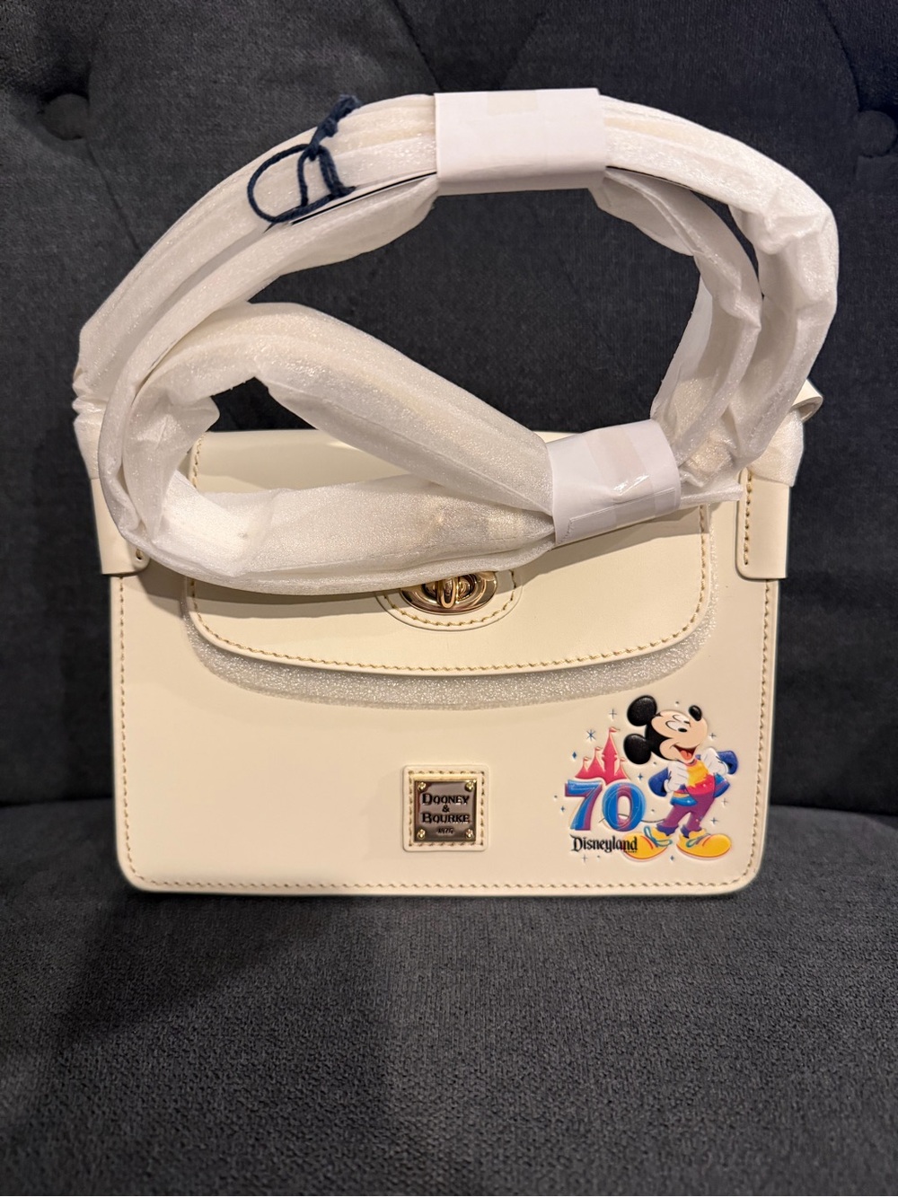 Dooney & Bourke Cream Mickey 70th Top-Handle Satchel